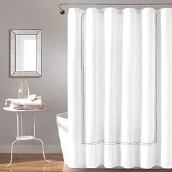 Lush Decor Hotel Collection Shower Curtain, 72" x 72", White & Wheat