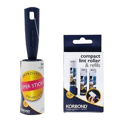 Korbond Lint Roller & Compacte Lint Roller plus Vullingen Set - x 1 Full Size 35 Sheet Roller en x 1 Compacte Lint Roller met x2 vervangende navulrollen - Effectieve Lint en Pet Hair Remover