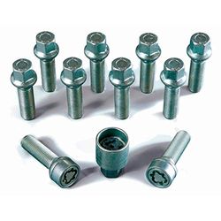H&R 1456502SET Bolt Set Round-Head R14 M14x1.50-Length 65mm-10 pcs. (e.g. Compatible with Mercedes, VW T4) -incl. Wheel-Locks
