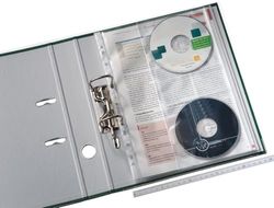 Leitz, Pochette Plastique Perforée A4 avec 2 Pochettes pour CD, Matière Grainée Mate, Polypropylène 130 Microns, Copysafe, Lot de 5, 47613003