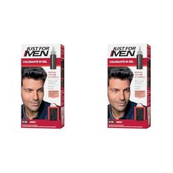 Just For Men Colorante In Gel, Tinta Semipermanente Per Capelli Uomo, Senza Ammoniaca, Con Cheratina E Vitamina E, Colore Nero, H55 (Confezione da 2)