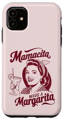 Mamacita Margarita Citazione Retro Cocktail Umorismo in Pin Up Custodia per iPhone 11
