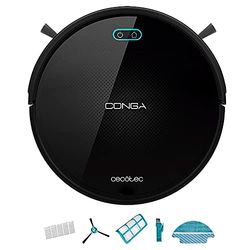Cecotec Robot Aspirateur et Lave-Sol Conga Animal. Technologie Aléatoire, Puissance d'Aspiration de 1400 Pa, Embout d'Aspiration Anti-Enchevêtrement, Autonomie 160 Min, 5 Prog, Télécommande.