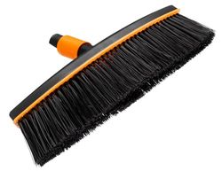 Fiskars Escova de exterior, cabeça de ferramenta QuikFit, largura: 38 cm, cerdas de polipropileno, preto/laranja, QuikFit, 1001416