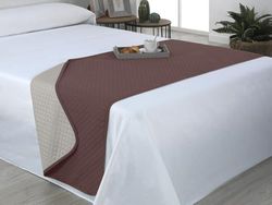 Estoralis - AVA | Corridore del Letto in Morbida Microfibra | Leggera e Double Face | Beige/Marrone | Per letto da 105 cm. (60 x 190 cm.) Durevole per la casa e l'hotel.