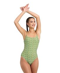 arena Allover U Back Maillot de Bain Une Pièce Femme, Maillot de Bain avec Bonnets Amovibles, Maillot de Bain avec Tissu Extensible Recyclé, Maillot de Bain pour Femmes avec Tissu Doublé