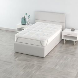TOPPER ICE - Topper Rinfrescante Una Piazza e Mezza 120x195 cm - Topper Refrigerante con Elastici negli Angoli - Double Face, Soffietto 3cm, Lavabile in Lavatrice a 40 Gradi