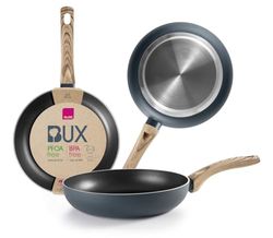 Padella in alluminio per induzione Ø28 cm, leggera, resistente e facile da pulire, ideale per cucinare a fuoco medio e grigliare cibo.