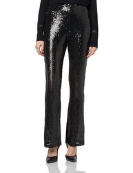 Bestseller A/S VMKAJE HW Flared Pant JRS, Zwart/Detail: pailletten, XL