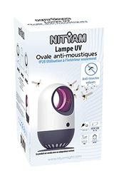NITYAM Ovale uv-lamp, muggenextractor, insectenverdelger voor binnen en buiten, geen lawaai, geen straling, stroomvoorziening via USB-kabel