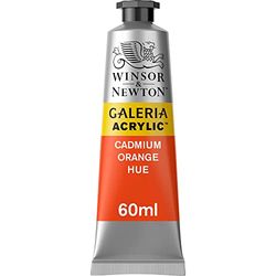 Winsor & Newton Galeria de pintura acrílica, laranja (Cadmium Orange Hue), 60 ml, 2