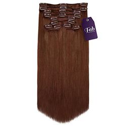 Fab Clip In Remy Full Head Hair Extensions 10-Piece Set 33-Rich Copper Red 15 inch