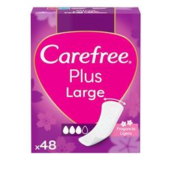 Carefree Salvaslip Plus Large Fragancia Ligera, 1 pack de 48 unidades 180 g