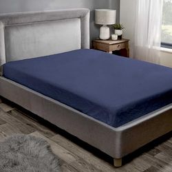Rapport Home Teddy Fleece Fitted Sheet King Navy