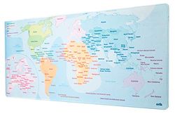 Grupo Erik World Map XXL Mouse Mat - Desk Pad - 31.5 Inch x 13.78 Inch Non-Slip Rubber Base Mouse Pad, Gaming Mouse Pad, Keyboard Mouse Mat - World Map Desk Mat