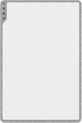 PLAYROOM Playboard whiteboard - grijs - 75 x 50 cm - frameloos, beschrijfbare magneetwand met afgeronde hoeken - licht en mobiel