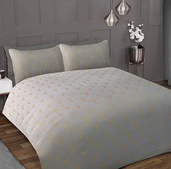 Sleepdown Ombre - Set di biancheria da letto con copripiumino e federe, per letto matrimoniale (200 x 200 cm), in poliestere, colore: grigio metallizzato