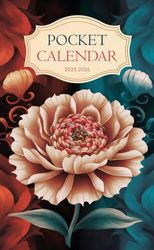 Pocket Calendar 2025-2026 for Purse – Floral v4 | 2 Year Pocket Planner January 2025 - December 2026 | Small Pocket Size 4 x 6.5