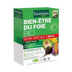 Santarome Bio - Bien-Être du Foie | Complément Alimentaire Digestion | Drainant & Antioxydant - Plantes Bio - Artichaut, Radis Noir, Pissenlit - Hépatonic | 30 Ampoules | Made In France