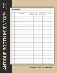 Antique Booth Inventory Log Book: Antique Booth Inventory Tracker Logbook | Vintage Item Sales Record | 100 Pages