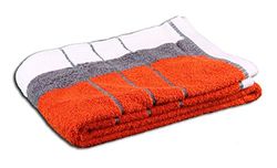 Gözze - Serviettes de Plage, 100% coton, Berlin, à rayures, 70 x 140 cm - Orange/Anthracite