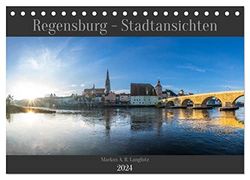 Regensburg - Stadtansichten (Tischkalender 2024 DIN A5 quer), CALVENDO Monatskalender: Atemberaubende Ansichten der Donaustadt Regensburg