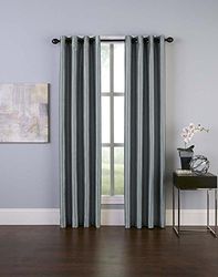 Curtainworks Malta Faux Silk Grommet Curtain Panel, 50 by 132", Teal