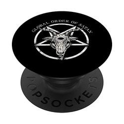 PopSockets Global Order Of Satan Occult Atheist Black Death Metal 666 PopGrip: Impugnatura per Telefoni Cellulari e Tablet Intercambiabile