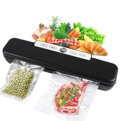 Vacuum Sealer & Vacuum Sealer, Food Stay Fresh Vacuumed up to 8x Longer Stable Weld Seam, Includes 10 Professional Foil Bags