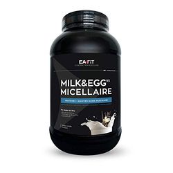 EAFIT Milk Egg 95 Micellaire 2,2kg - Vanille - Proteine de Caseine - Protéine musculation - Maintien masse musculaire - Assimilation lente - Marque Française - Anti-dopage - 73 portions