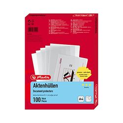 Herlitz 10843746 - Lote de fundas portadocumentos (100 unidades, polipropileno, A4), transparente