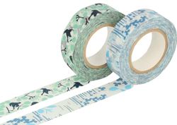 INNSPIRO Set 2 Masking Tape Washi Afplakband Washi verschillende designs C 15 mm x 15 m