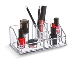 Domopak Living 8001410071873 - Estante para Maquillaje (poliestireno, 9,4 x 17,3 x 6,5 cm), Transparente