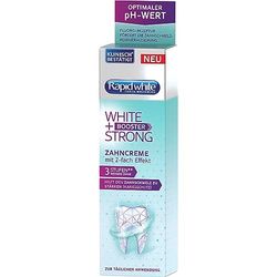 Rapid White Dentifricio bianco + Strong Booster, 75 ml, dentifricio per denti bianchi istantanei, con pH ottimale, protezione carie