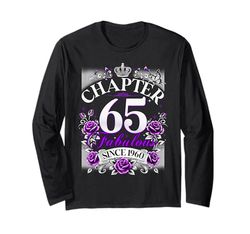 Womens Chapter 65 Fabulous Since 1960 65th Birthday Design Maglia a Manica