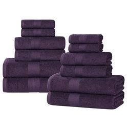 Superior Set di asciugamani in cotone ecologico, 12 pezzi, per casa, dormitorio, appartamento, assorbenti, ad asciugatura rapida, morbidi, include 4 asciugamani da bagno, 4 mani, 4 asciugamani da