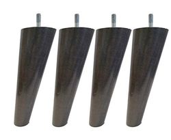 MARGOT 3700527860893 Vintage passer Set van 4 bedpoten, hout, grijs eiken, hoogte 17 cm