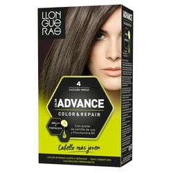 Llongueras Tintura per Capelli, Color Advance Hair Colour, 200 gr, 4-Medium Brown