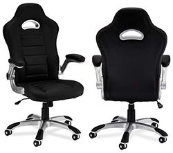 Ibbe Design Ergonomiczne Krzesło Biurowe Obrotowe Komputerowe Krzesło Gamingowe Speedy 3 Regulacja wysokości siedziska, Czarny, Sztuczna skóra, Funkcja przechylania, 62x62x116-128 cm