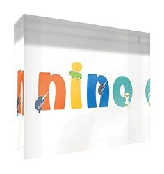 Little Helper Panneau déco bébé/baptême idée cadeau, dessin personnalisée avec nom de garçons Nino 7.4 x 10.5 x 2 cm multicolore