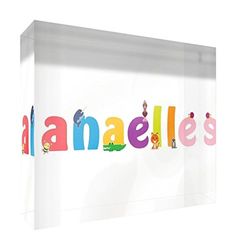 Little Helper Souvenir Décoratif en Acrylique Transparent Poli comme Diamant Style Illustratif Coloré avec le Nom de Jeune Fille Anaelle 14,8 x 21 x 2 cm Grand