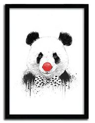 K.Olin Tribu Poster Clown Panda van Balazs Solti, papier, wit, 45 x 65 x 1 cm