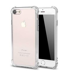 Trop Saint® beschermhoes van silicone voor iPhone 7 en iPhone 8, zacht, antislip, transparant, met versterkte hoeken, model All Round