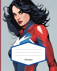 Composition Notebook: Superhero Woman in Red and Blue Suit