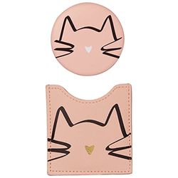 DRAEGER PARIS 1886 Toga 76005939 Cat Mirror Round Pocket Mirror to Take Anywhere, All Occasions – Dimensions 8.5 x 8 cm Small