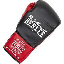 BENLEE Rocky Marciano Unisex - Adulto Typhoon Leather Contest Gloves, Black/Red, 10 oz L