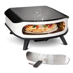 Forno per Pizza CozzeC a Gas con Pietra Rotante - Potenza 8.0 kW, Cottura perfetta delle Pizze Ø42.5 cm, Termometro Integrato, Acciaio Zincato