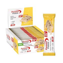 Premier Protein High Protein Bar Crispy Peach 16x40g - High Protein Low Sugar + Palm Oil Free