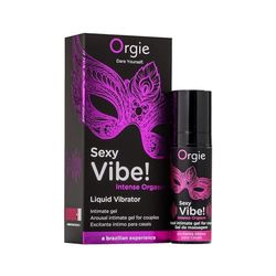 Gel Íntimo Vibrador con Múltiples Sensaciones – Sexy Vibe! Intense Orgasm | Efecto Vibrante, Calor y Frescor Nivel 8 con Plantas Amazónicas | Estimulante para Parejas y Auto Placer | 15ml