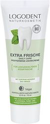 LOGODENT Naturkosmetik Crema dental extra fresca para el cuidado diario, con manzanilla orgánica y aceite de menta orgánico, para mantener las encías saludables, vegano, 75 ml (1 unidad)